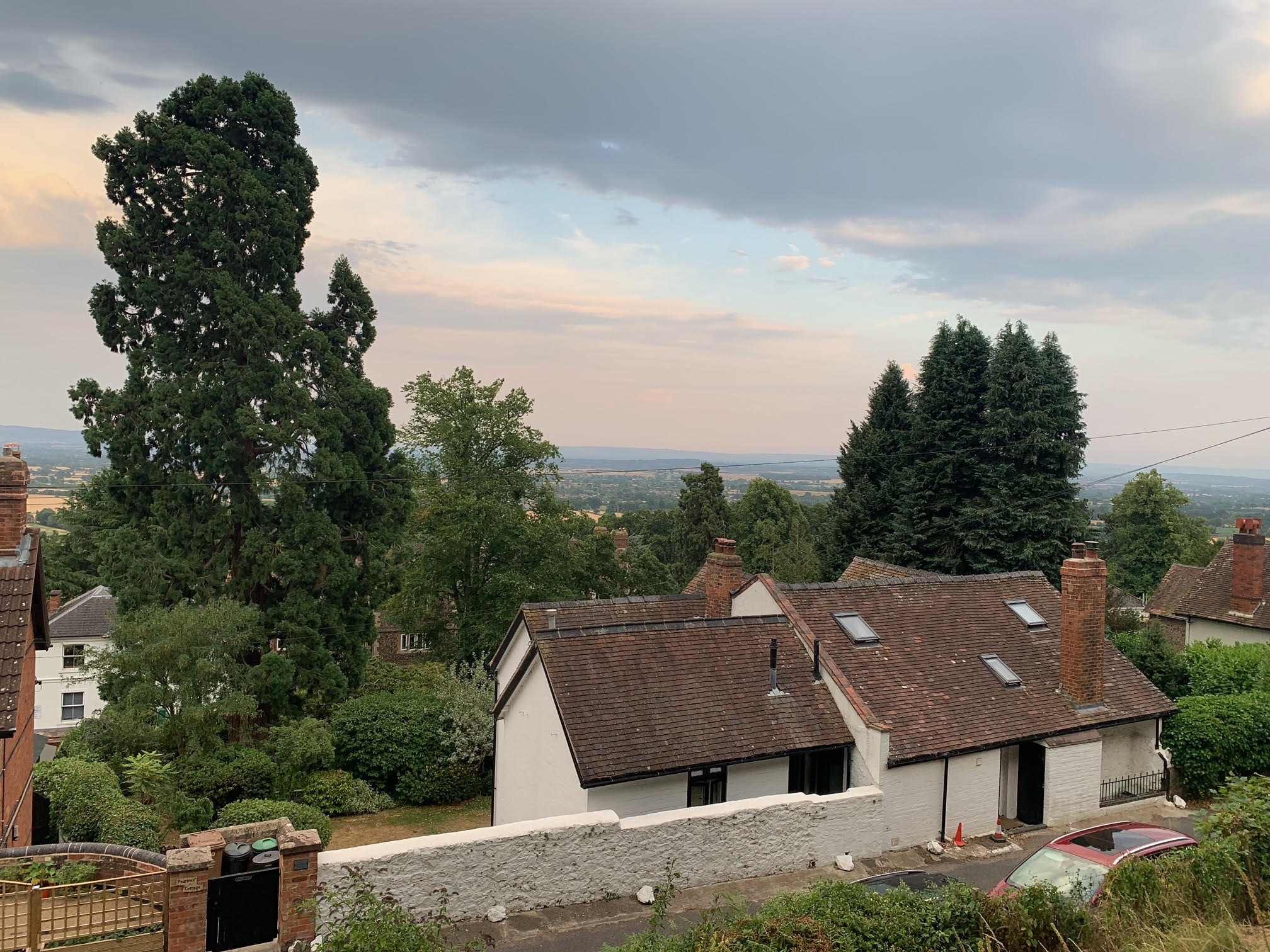 White Cottage back view of house