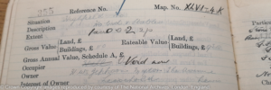 1910 Financial Act Fieldbook Entry for Highfield House